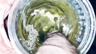 Huge Pissing yellow color piss into a 750ml bottle full watch me @Burdi69