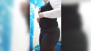 sexy milf secretary take out all her uniform and show her sexy big butt big ass to the camara in the office