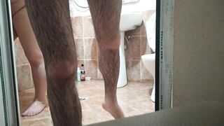 mallu girlfriend i put my big dick in her big ass and pussy under the shower in the bathroom