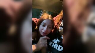 Hot goth girlfriend Bella sucks daddys dick while he drives short