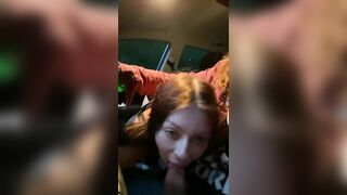 Hot goth girlfriend Bella sucks daddys dick while he drives short