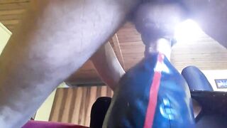 Amateur Laura on Heels 2021. Sloppy blowjob, hooded and masked