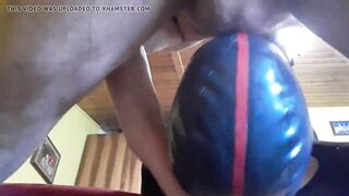 Amateur Laura on Heels 2021. Sloppy blowjob, hooded and masked