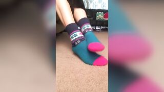 Colorful Winter Socks and Silver Toes