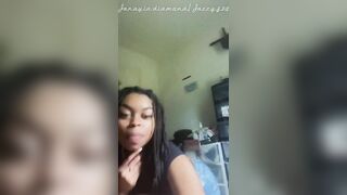 Blowjob from black beauty deep throat and sloppy