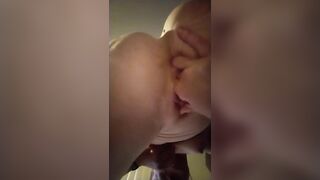 Squashing my saggy boobs and fingering my pussy