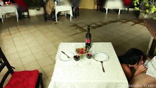 PUBLIC EXTREME! DOUBLE CUM BOMB IN THE MIDDLE OF THE RESTAURANT!