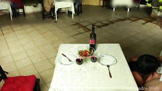 PUBLIC EXTREME! DOUBLE CUM BOMB IN THE MIDDLE OF THE RESTAURANT!