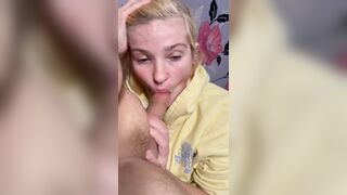 Girlfriend performing blowjob