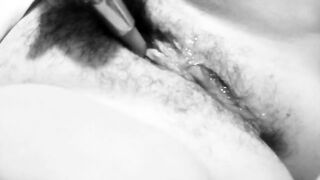 Black and white masturbation