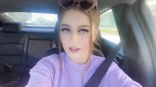 Flashing my tits in the car