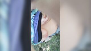 off-road forest quickie with  a beautiful cumshot