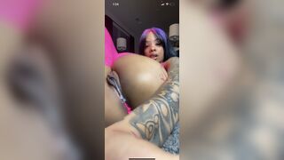 Mixed girl creaming with vibrator