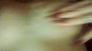 Evening homemade beautiful masturbation with a gentle orgasm. Close-up