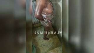 Tamil wife bathing