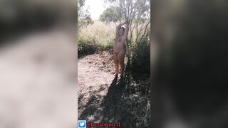 Devska runs naked in the country and gets a golden shower as reward