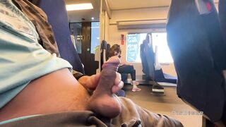 A stranger girl jerked off and sucked my cock in a train on public