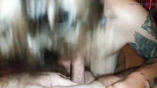 Cum eating vixen slut rewards her stag