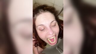 Slave slut mouth served as a toilet