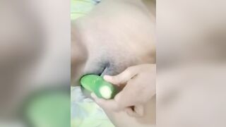 Tamil Hot Bhabhi sex with Green cucumber - huge cum out