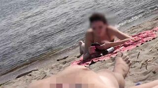 DICK FLASH ON BEACH