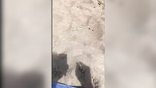 DICK FLASH ON BEACH