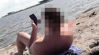 DICK FLASH ON BEACH