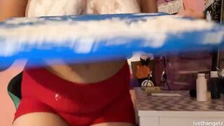 Art teacher paints naked