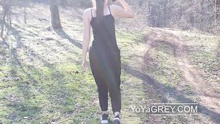 Just a Tall Girl Pissing and Flashing Outdoors