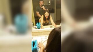 Tinder Girl Rough Mirror Sex in Beach Hotel