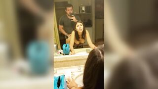 Tinder Girl Rough Mirror Sex in Beach Hotel