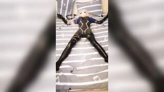 Kigurumi latex bondage vibrator