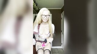 Petite schoolgirl milf squirts POV