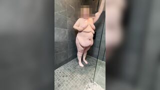 SSBBW has steamy shower then oils up her voluptous curves