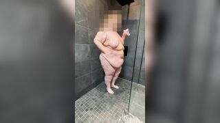 SSBBW has steamy shower then oils up her voluptous curves