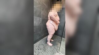 SSBBW has steamy shower then oils up her voluptous curves