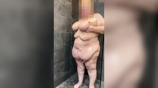 SSBBW has steamy shower then oils up her voluptous curves