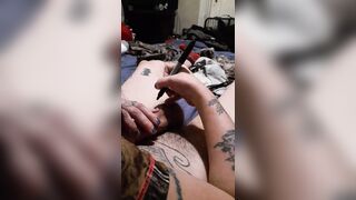 Wife Drawing on my dick