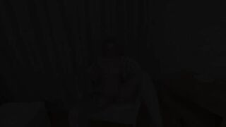 Solo blonde teen Iris intense orgasm on chair in VR.