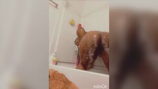 Ebony bbw taking a shower