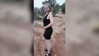 Pissing in public in a dress