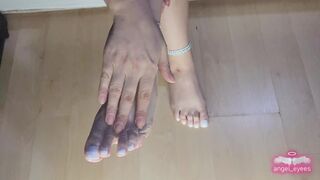 Sexy beautiful girl Feet oil