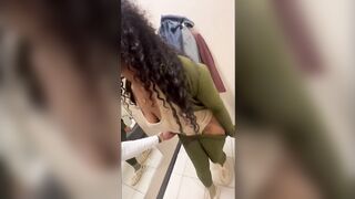 SHE TRIED TO KEEP QUIET WHILE GETTING FUCKED IN DRESSING ROOM PART 2 ( PEOPLE WERE EVERYWHERE)