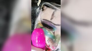 Goth Clown Girl gives Daddy a Deepthroat Blowjob