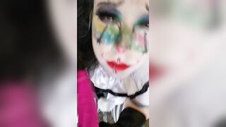 Goth Clown Girl gives Daddy a Deepthroat Blowjob