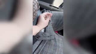 She is playing with my cock while im driving