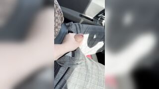 She is playing with my cock while im driving