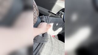 She is playing with my cock while im driving