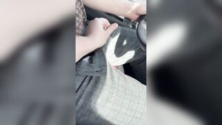 She is playing with my cock while im driving