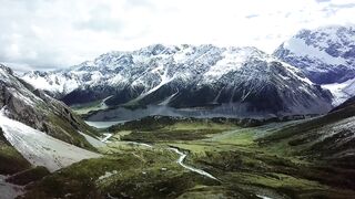 Hot girls in the mountains with quadcopters